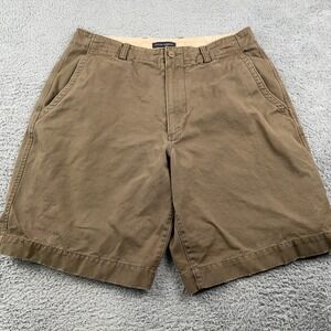 VINTAGE Banana Republic Shorts Mens 34 Brown Canvas Chino Flat Front Casual